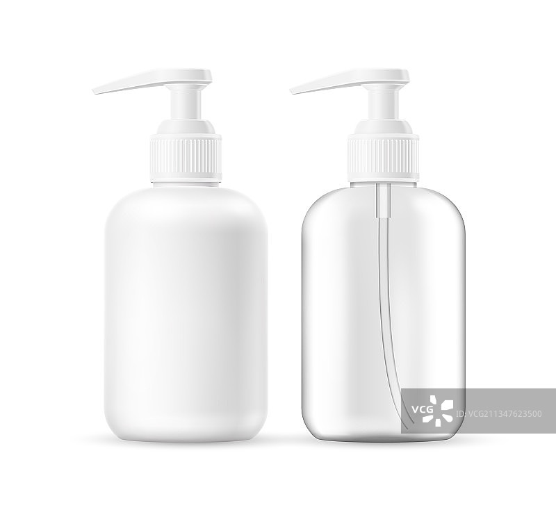 逼真液体皂泡沫乳液瓶图片素材