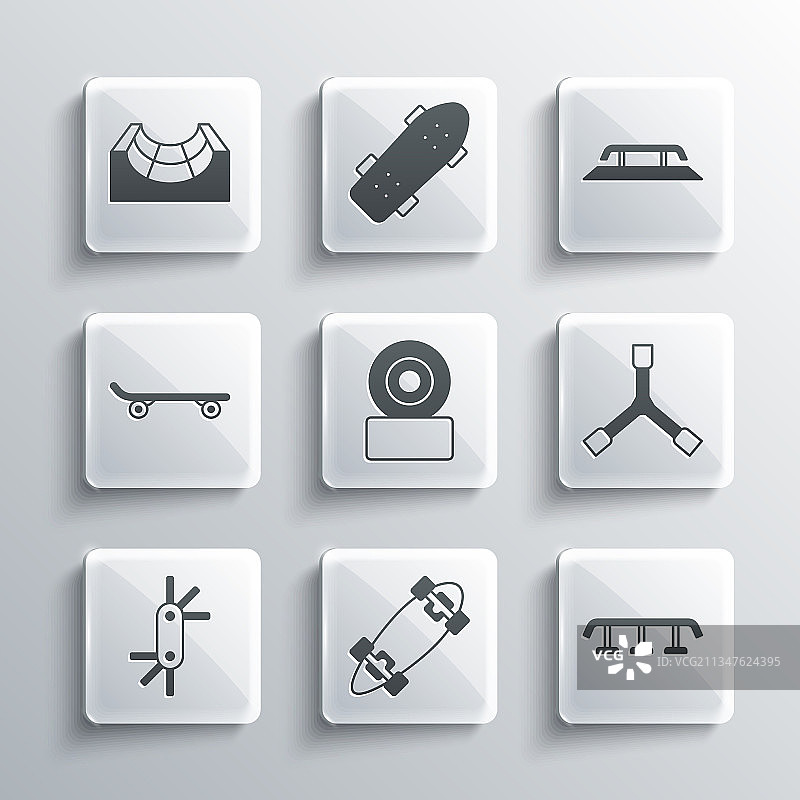 长板或滑板、滑板楼梯套装图片素材