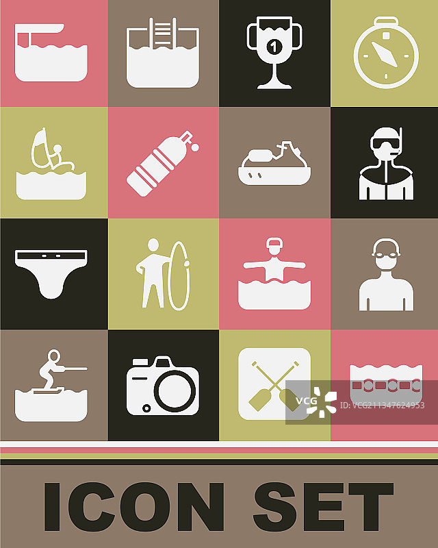 游泳池、泳衣及潜水装备图片素材