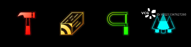 锤子木梁钢锯和圣诞节素材图片素材