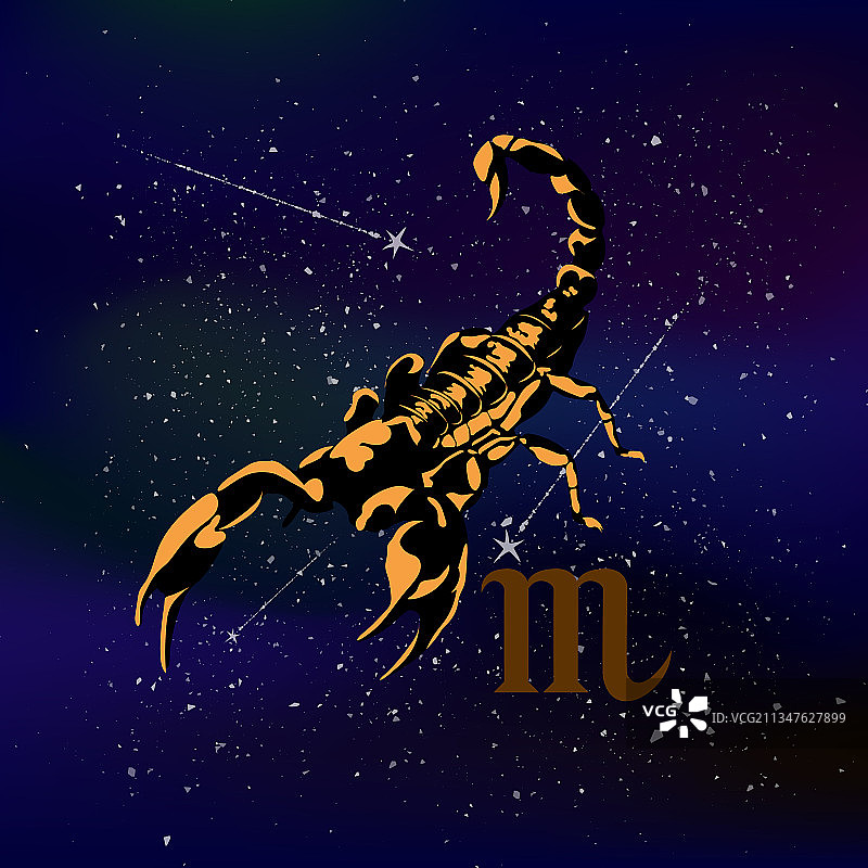 无尽背景上的天蝎座图片素材