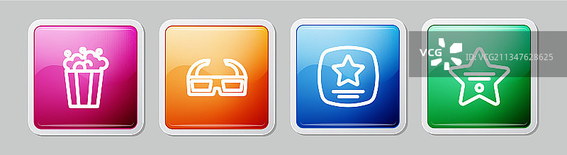 纸板盒装爆米花与3D电影院图片素材