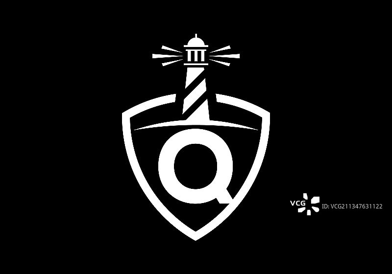 Q字母花押字盾牌设计图片素材