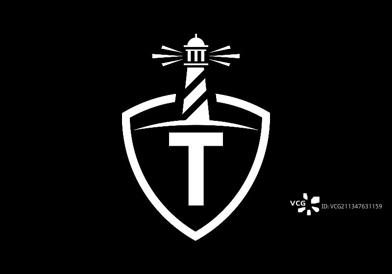盾牌中的T字母首字母组合图片素材