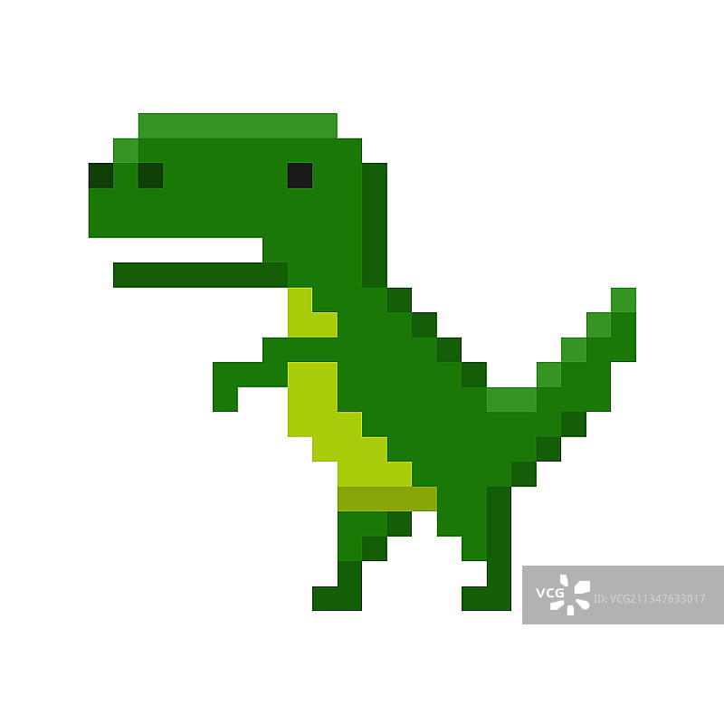 白色背景下的像素艺术恐龙图标图片素材