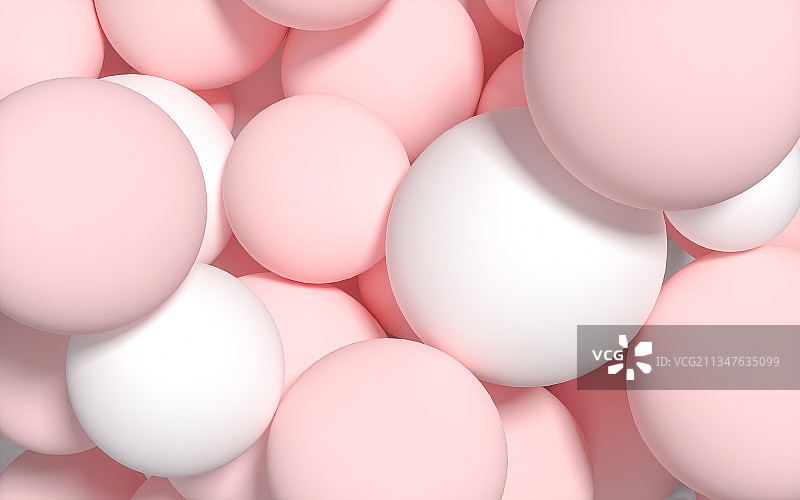 粉白圆球组合三维渲染图片素材