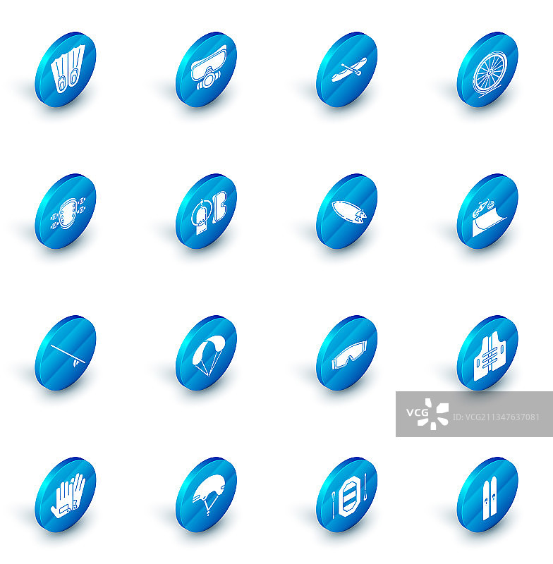 潜水面罩、漂流船、自行车轮和护膝图片素材