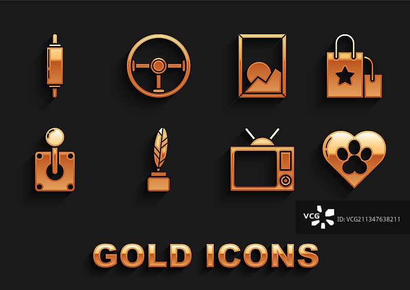 羽毛笔墨水瓶纸质购物袋心形图片素材