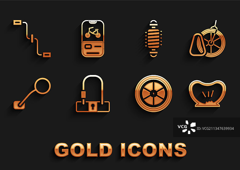 自行车锁停车位轮胎车轮套件图片素材