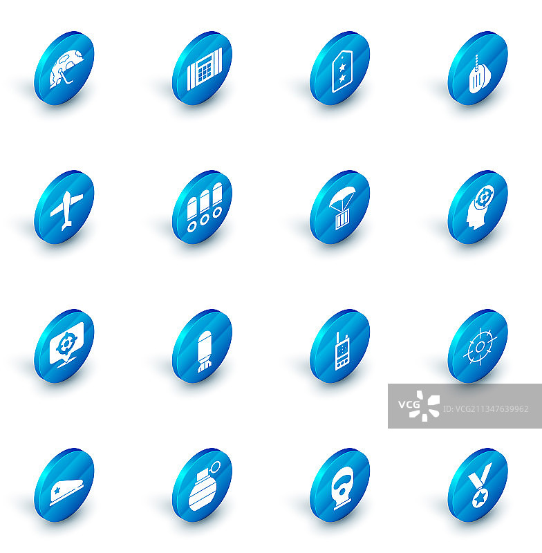 炸药、炸弹、军衔标志、狗牌和喷气机组合图片素材