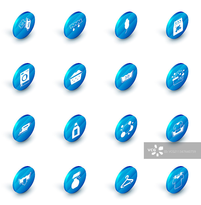 挤压衣服、羽毛、洗衣液设置图片素材