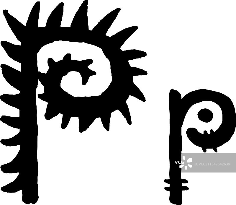 非洲文化字母黑色图片素材