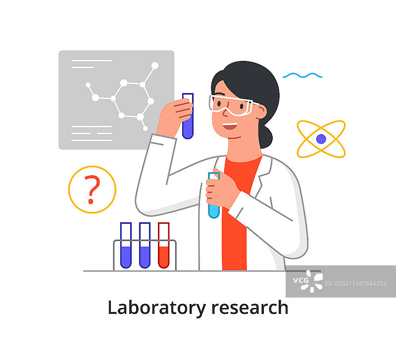 年轻的女科学家正在进行医学研究图片素材