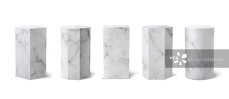 经典逼真白色大理石3D博物馆讲台图片素材