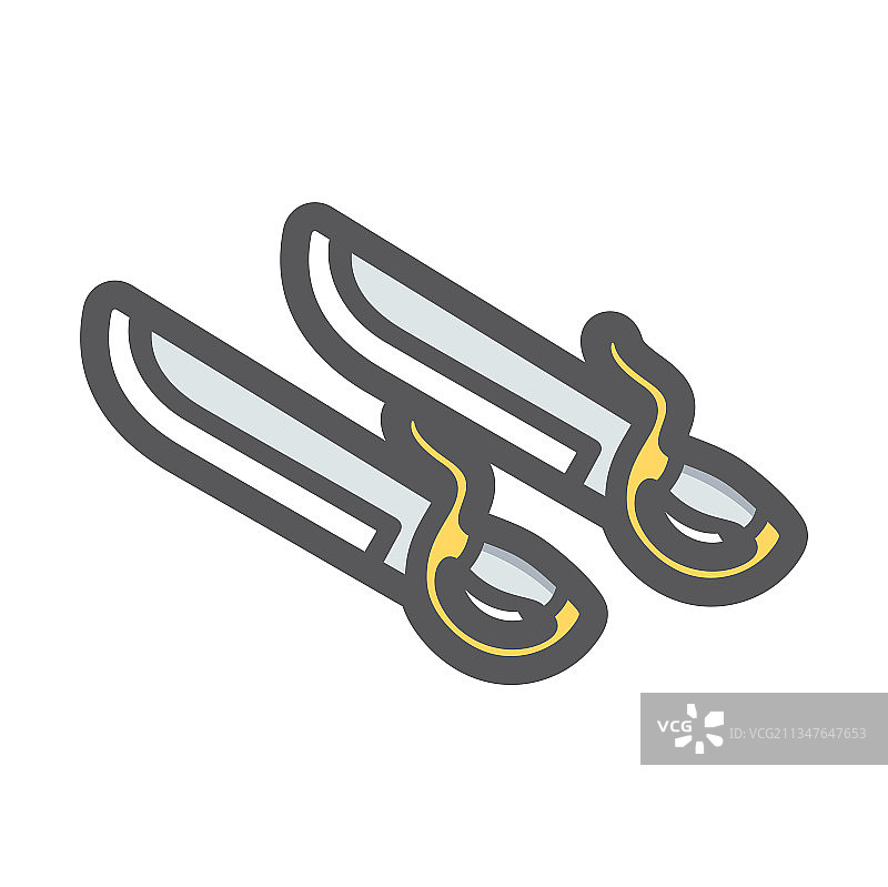 咏春功夫蝴蝶双刀图标图片素材