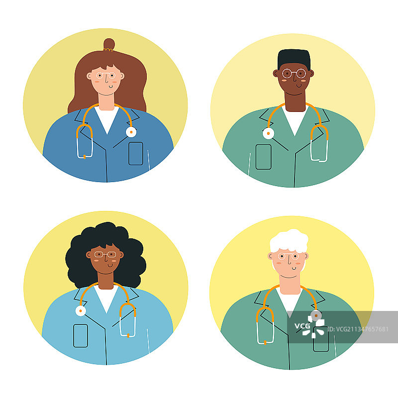 男女医务人员合集图片素材