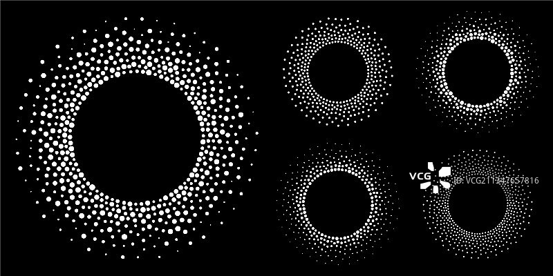 白色半色调圆形点状边框集图片素材