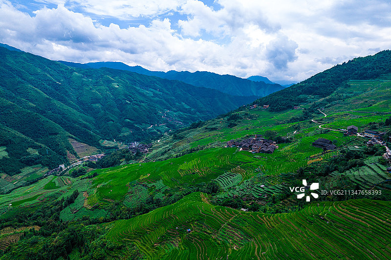 桂林龙胜龙脊风景区航拍图片素材