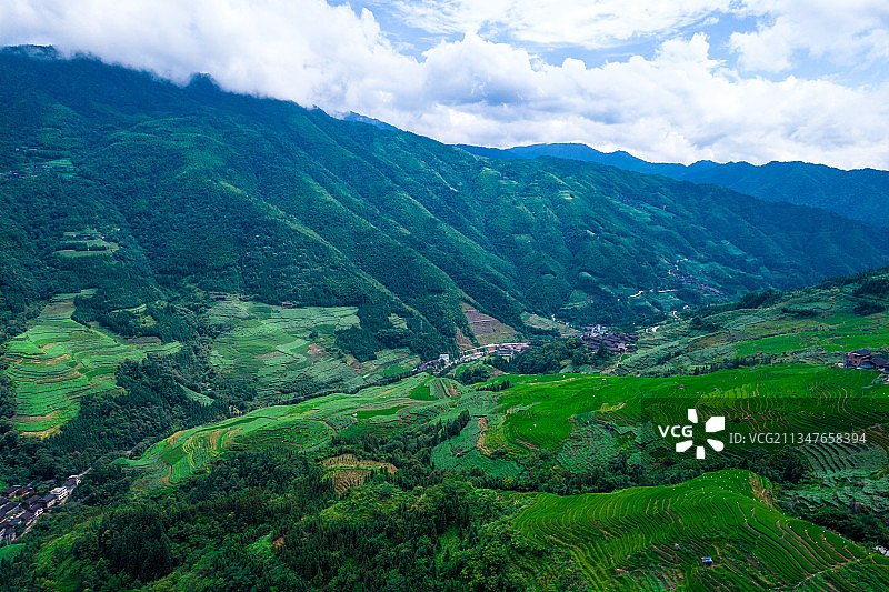 桂林龙胜龙脊风景区航拍图片素材