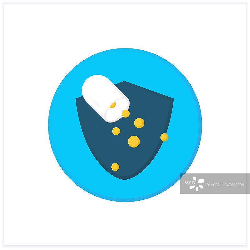 胶囊益生菌扁平图标图片素材