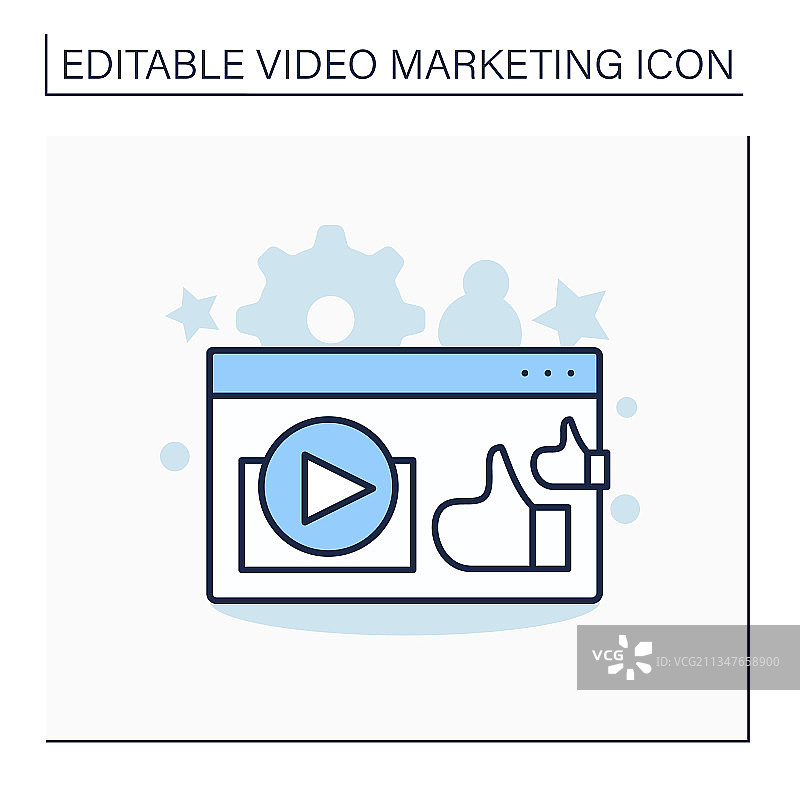 客户评价视频线性图标图片素材