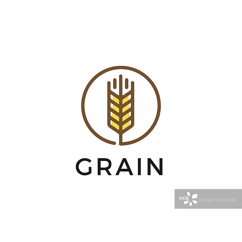 小麦谷物图标标志设计图片素材