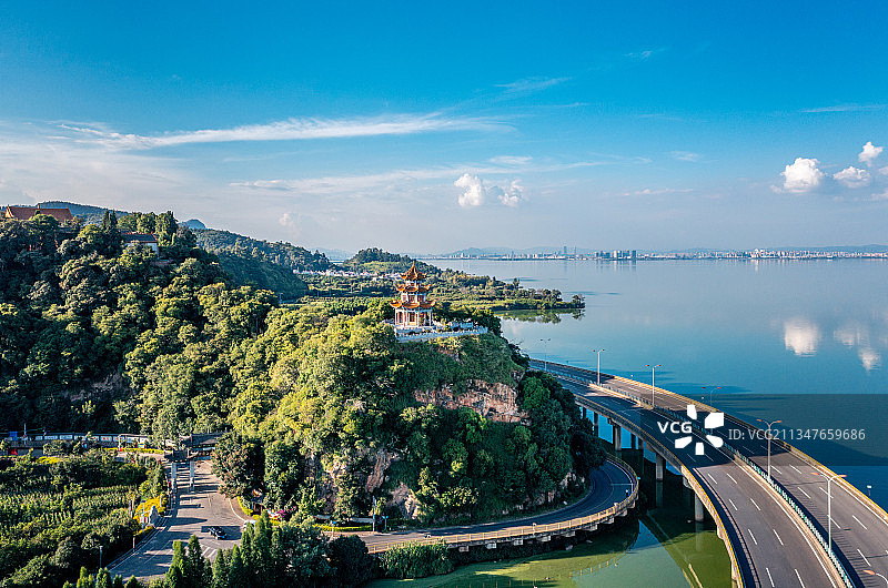 滇池航拍图片素材