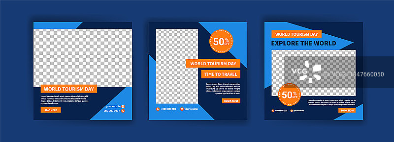 世界旅游日社交媒体帖子模板图片素材