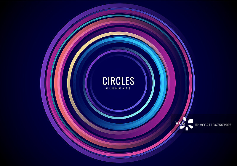 抽象彩色同心圆图片素材