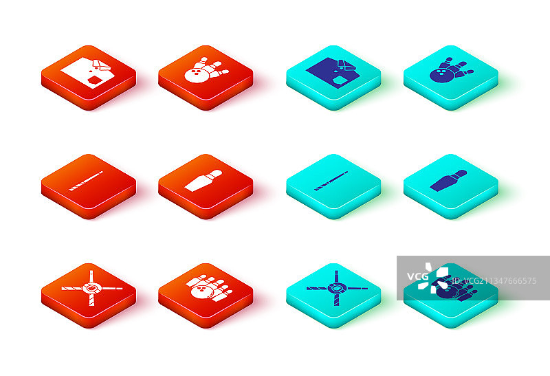 交叉摆放的台球杆和保龄球瓶图片素材