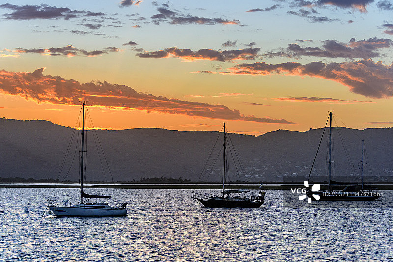 非洲南非克尼斯纳小镇泻湖日落风光图片素材
