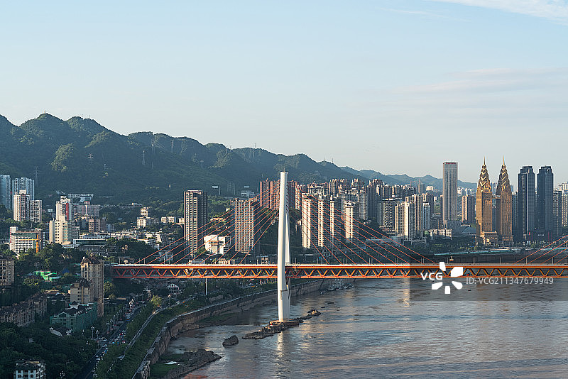 重庆市南滨路看渝中半岛城市风光图片素材