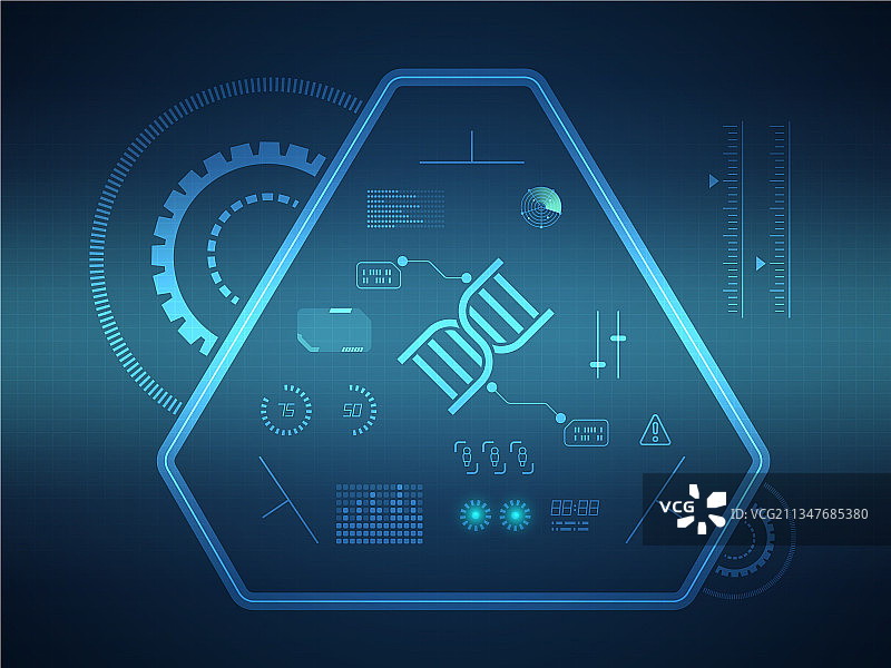 抽象未来科技HUD显示界面图片素材