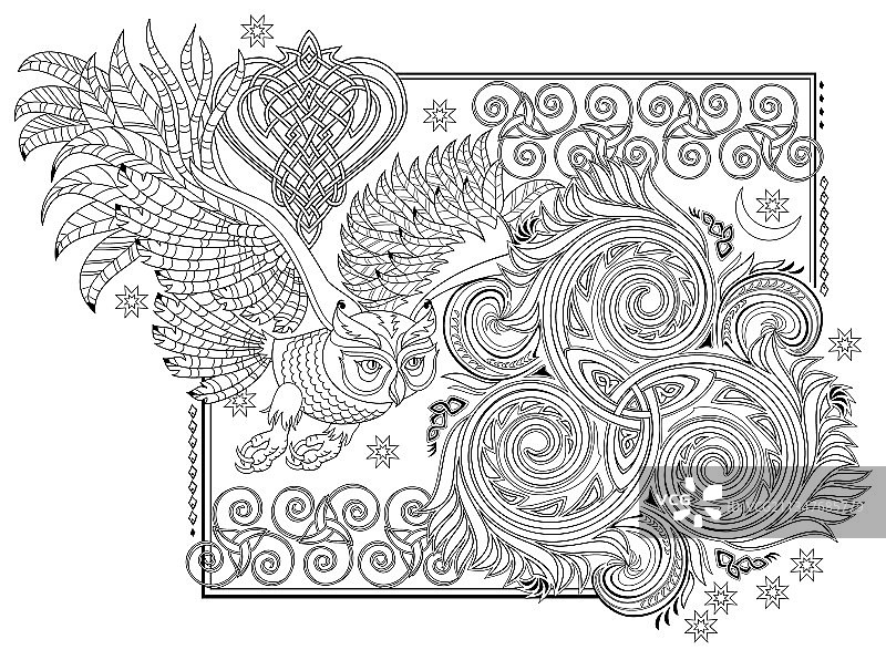 儿童涂色书黑白页图片素材