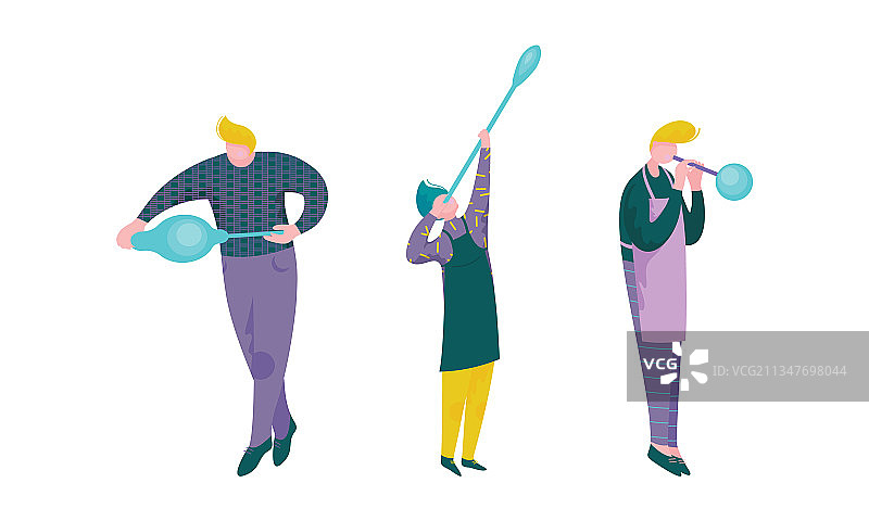 玻璃吹制工图片素材