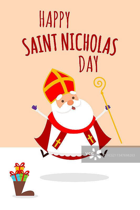 庆祝圣尼古拉斯日的可爱圣尼古拉斯图片素材