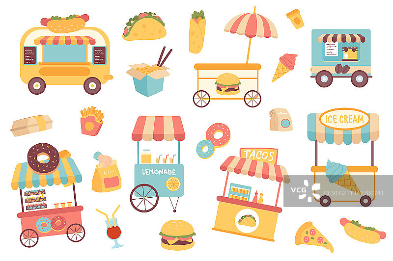 快餐食品独立元素合集图片素材