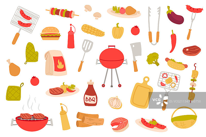 烧烤野餐隔离物品合集图片素材