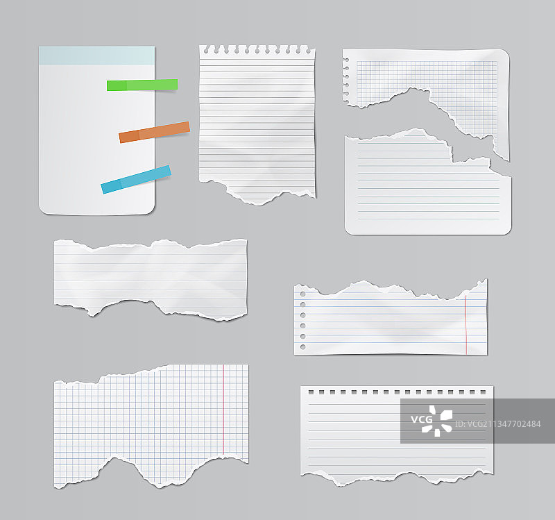 逼真纸张碎片素材图片素材