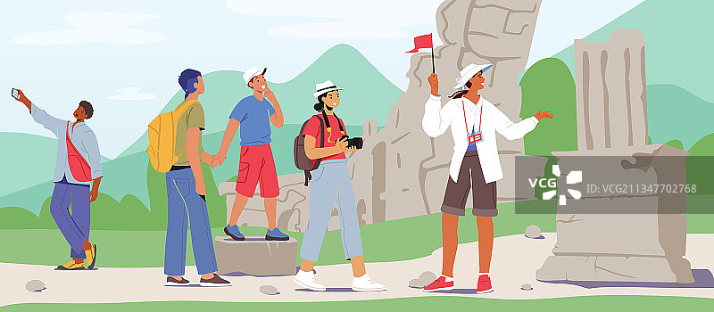 一群年轻人在旅行图片素材