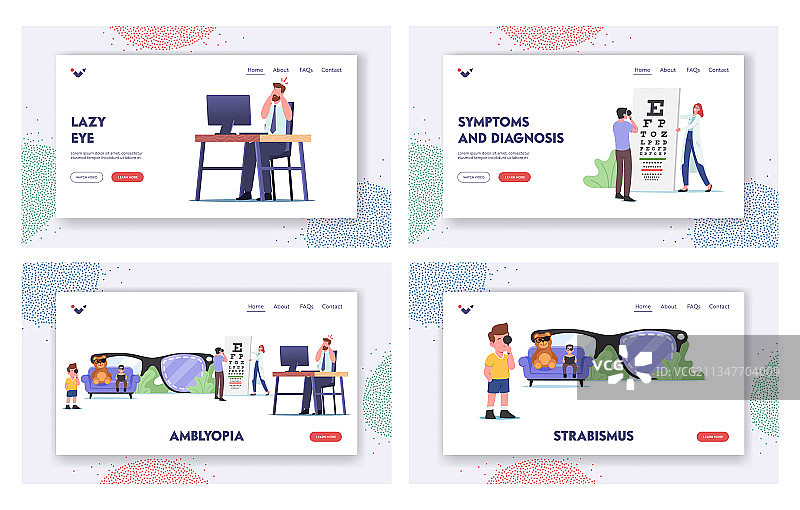 弱视疾病着陆页模板图片素材