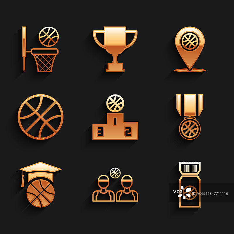 篮球运动员比赛颁奖台图片素材