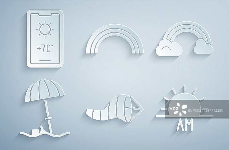 圆锥风向袋风向标彩虹组合图片素材