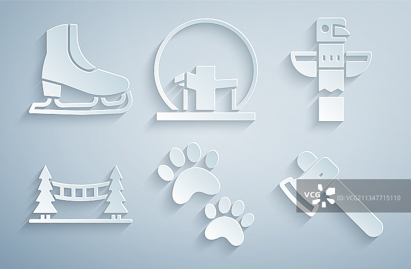 加拿大卡皮拉诺图腾柱爪印图片素材