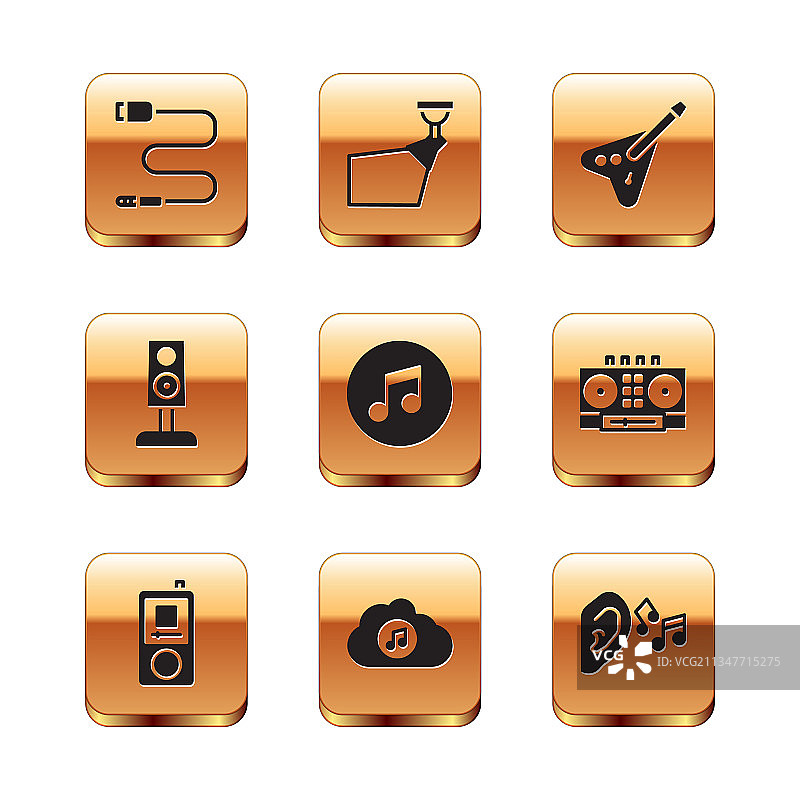 音频插孔音乐播放器流媒体服务系列图片素材