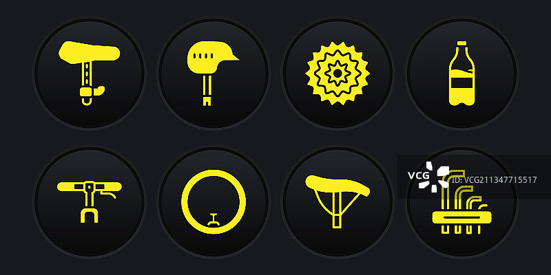 自行车车把运动水壶套装图片素材