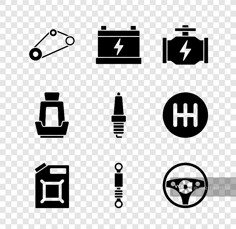 正时皮带套件：汽车电瓶、发动机检查图片素材