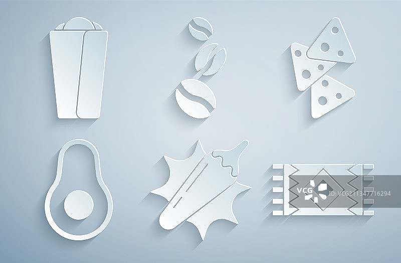 热辣椒、玉米片、牛油果图片素材