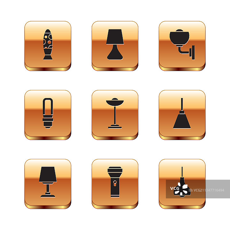 落地灯桌子手电筒LED灯泡墙壁图标合集图片素材