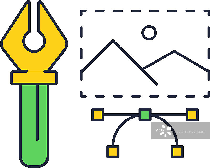 创意工具网页艺术线性设计图标图片素材